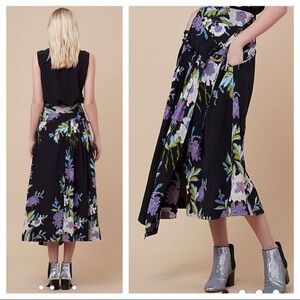 Diane Von Furstenberg Floral Black Skirt